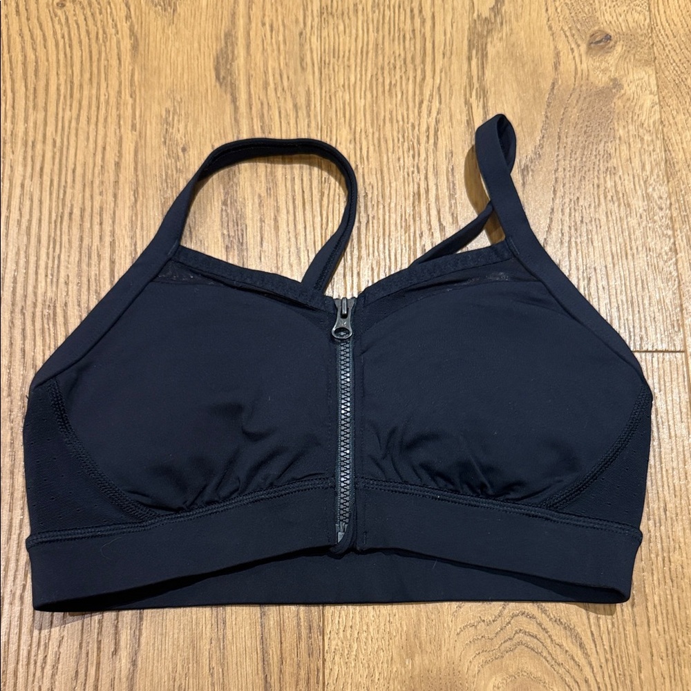 Lululemon Athletica Black Zip-Front Sports Bra